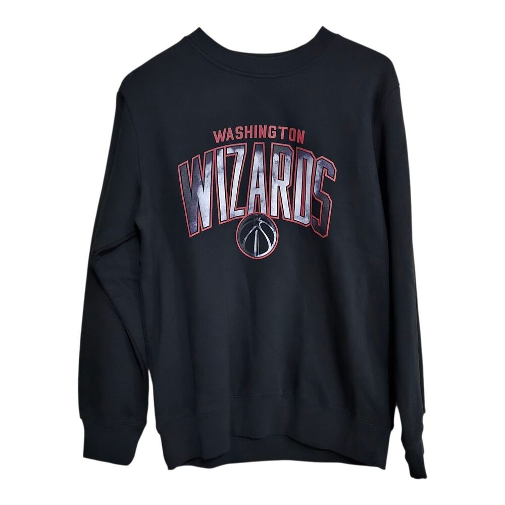 Fanatics Mens Medium Black Washington Wizards Arch Smoke Pullover Sweatshirt NWT